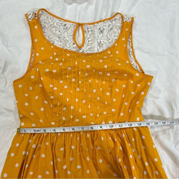 Anthropologie Moulinette Souers Yellow Polka Dot Floral Lace Melora Dress SZ 6 - Picture 10 of 16